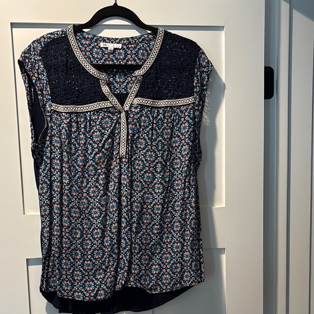 Floral Navy Top